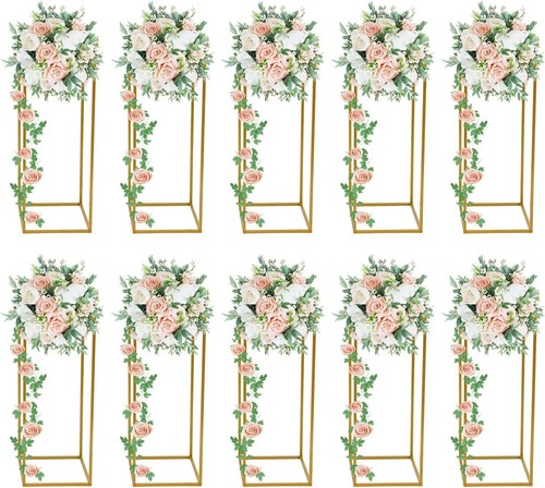 10x portafiori metallo oro - , 60